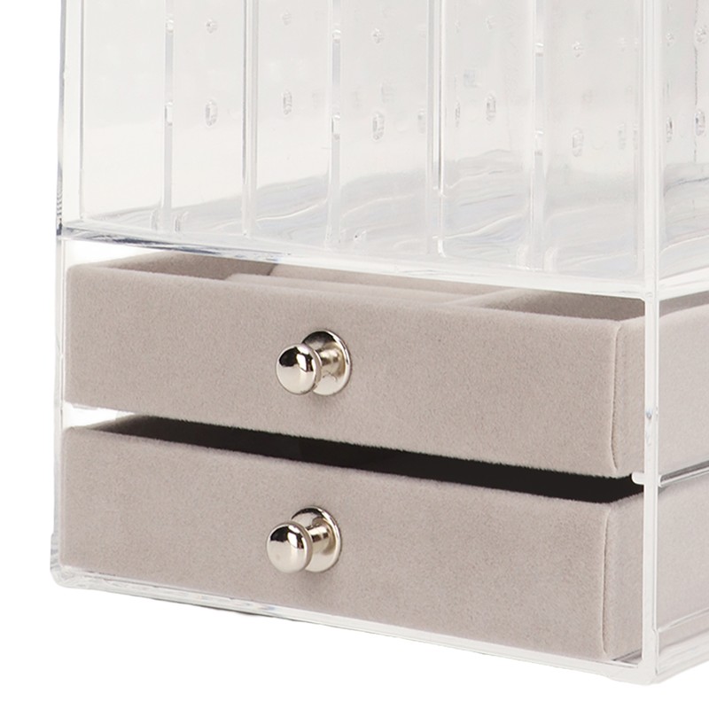 5 Drawers Acrylic Earring Holder Dustproof Storage Display Transparent Acrylic