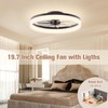 VOLISUN Low Profile Ceiling Fans with Lights and Remote, Fandelier