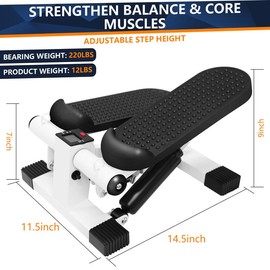 ZenActive Upgraded Version Mini Stepper Health & Fitness For Home Exercise   Step Cardio Equipment with Digital Monitor