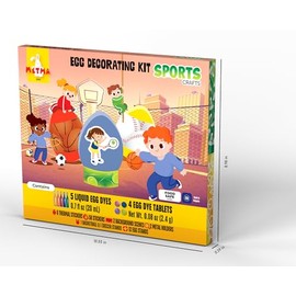 METMA 1999 Egg Decorating Sports Crafts - Complete Decorative Eggs Set with Liquid Dyes, Tablets, Stickers, Egg Spinner and More - Fun Easter Egg Dye Kit Arts and Crafts for Kids(Sports Crafts)