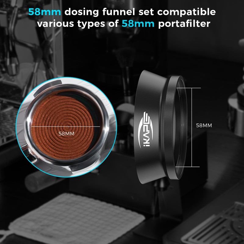 IKAPE 58 mm Espresso Dosing Funnel, Magnetic Dosing Funnel with