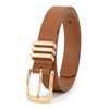 JASGOOD Women's Leather Belt Ladies Fashion Gold Buckle Belt for