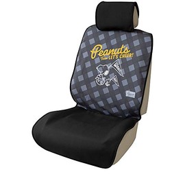 BONFORM 4073-50GY Seat Cover, Snoopy Peacha, For Light / Standard Cars, Side Airbag Compatible, Front Seat Bucket Gray