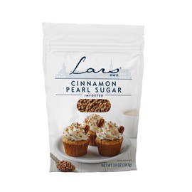 Lars Own Cinnamon Pearl Sugar, Premium Belgian Baking Topping or Inclusion, Decorative Crunch Crystals