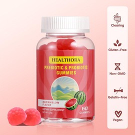 Healthora Probiotics for Women Gummies with Prebiotics & Digestive Enzymes - Gut Health & Bloating Relief, Immune Support, Vegan, Non-GMO, Berry Flavor, 1 Billion CFUs, 60 Count - Specification: 1 pcs
