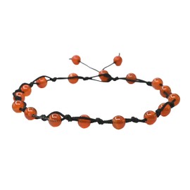 Carnelian Anklet Ankle Bracelets for Women - Waterproof Beaded Healing Crystal Anklets, Plus Size Chakra Gemstone Bead Anklet (Stretchy Adjustable - Hand Knotted)