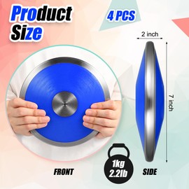 VercanMonth 4 Pcs 1kg Sports Training Discus Boys Girls Discus Track and Field Discuses Training Equipment for High School and College Throwers Practice and Competition(1kg,Purple)