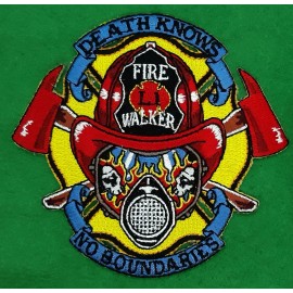 Fire Walker Death Knows No Boundaries - Iron On Sew On Patch 3 7/8"X3 1/4"