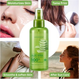VENAMINE Gel Hidratante Y Calmante De Aloe Vera Coreano 100% En Bruma, 150 Gramos