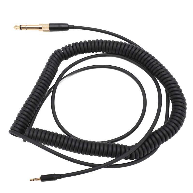 Coiled Headphone Cable Gold Plated Connector Replacement Headset Sound Cord