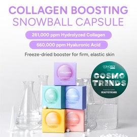 Healmize Collagen Boosting Melting Snowball Capsule (8ea) – 660,000ppm Hyaluronic Acid & 261,905ppm Hydrolyzed Collagen – Firm, Smooth, and Hydrated Skin – Freeze-Dried Capsule for Elasticity & Glow