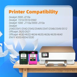Ioffix Remanufactured 61 XL Ink Cartridge Combo Pack Replacement for HP 61 61XL Ink Compatible with HP Envy 4500 4501 4502 5530 Deskjet 2540 3050 1050 1056 1510 OfficeJet 4630 Printer (2 Pack)