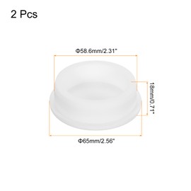 MECCANIXITY High Temp Silicone Plug Mount Dia 58.6mm/2.31 Inch T Shaped Rubber Stopper Hole Plugs for Powder Coating Plating Waterproof Sealing Plugs White Pack of 2