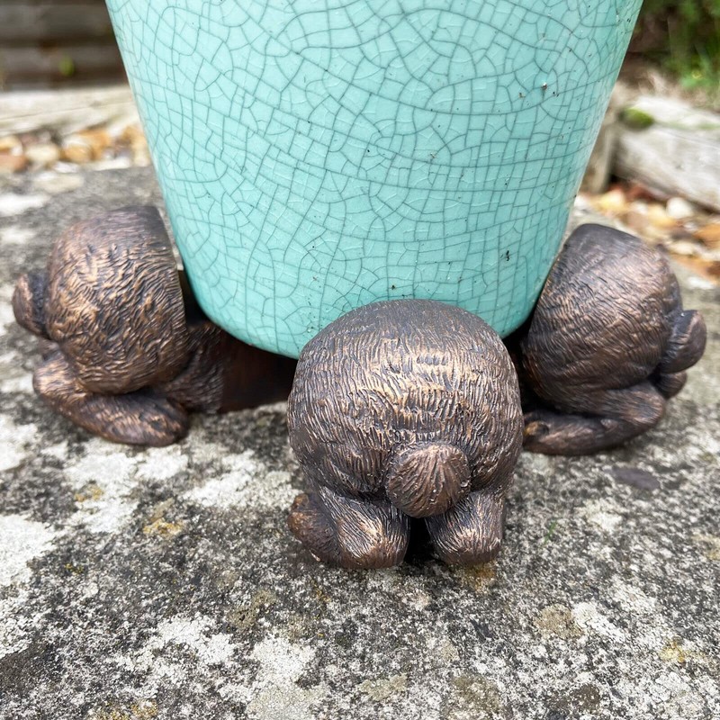 Darthome Rabbit Pot Stands Set Of 3 Resin Animal Flower