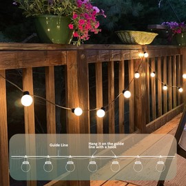 GOODSMANN Low Voltage String Lights 34FT LED Decorative Patio Lights 12V AC/DC 0.5W 12 Globe Plastic Bulbs 3800K Warm White 45 Lumen Hanging Light String