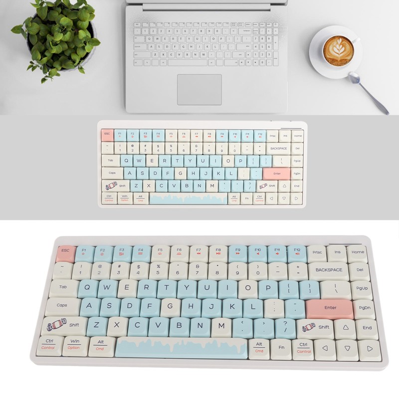 84 Key Bluetooth Keyboard 3 Mode 2.4G Wireless Bluetooth Gaming