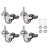 PATIKIL 1 Inch Mini Swivel Caster Wheels with Brake, 4Pcs