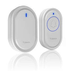 Wireless Doorbell,Mini Doorbell 500ft Range 0-110dB Mute Mode 40 Doorbell Chimes,5 Levels Volume Adjust & Doorbell with LED Light,Easily Install at Office,Hotel,Home,Villa,Apartment,White