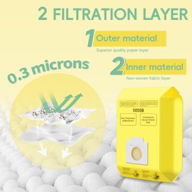 12 Pack Vacuum Cleaner Bags Fit for Kenmore Canister Type C/Q 5055 50555 50557 50558 and Pana·sonic Type C-5 C-18, 200 Series, 400 Series, 600 Series, 700 Series, 800 Series Vacuum By Improvedhand