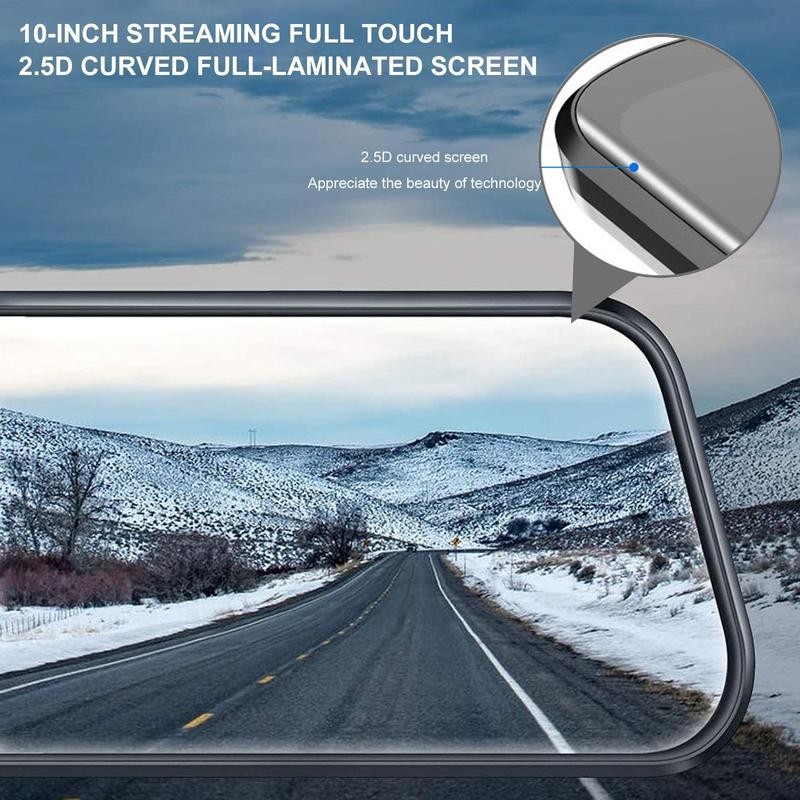 10-inch dash cam night vision, 1080P full touch screen with