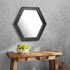 Stonebriar Decorative 24" Hexagon Wall Mirror with Black Wood Frame
