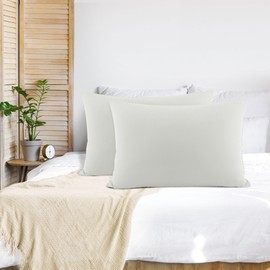 PiccoCasa Bamboo Viscose Pillowcases 2 Pack Silky Soft Pillow Cover for Hair and Skin - Cool and Breathable Pillow Cases Isabelline 50x75cm