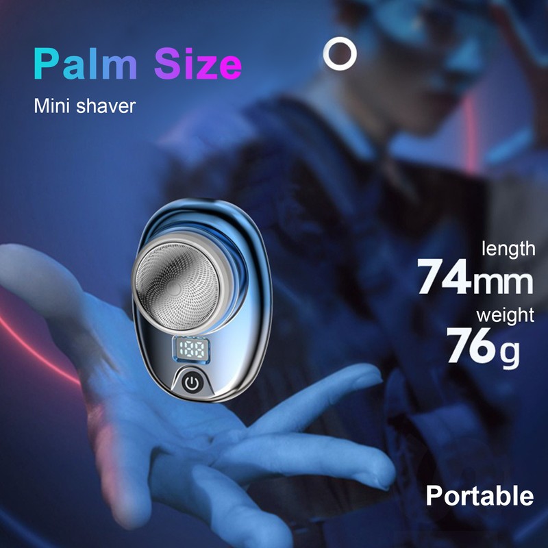 Men's Electric Shaver Portable Beard Trimmer Rechargeable Shaving Razor with