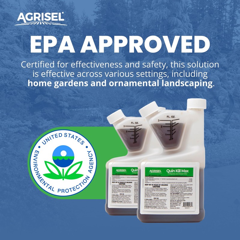 Agrisel QuinKill Max Weed Killer, Post-Emergent, Targets Tough Weeds, Lawn-Friendly,
