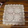 Yizunnu Vintage Hand Crochet Lace Doily Square Cotton Table Cover