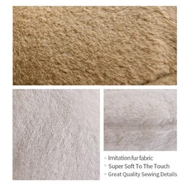 Fennco Styles Faux Fur Triangle Shaped Decorative Plush Throw Pillow 16" W x 15" L x 14" H - White Fluffy Soft 3D Pillow for Kids Room, Playroom, Bedroom, Living Room, Nursery, Office Décor