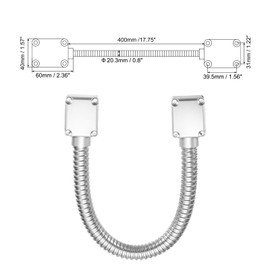 sourcing map 2 Pcs Flexible Door Loop Wire Protection Sleeving Door Wire Conduit Power Transfer Loop Armored Cable Protector Sleeve with Ends 400mm x 14mm