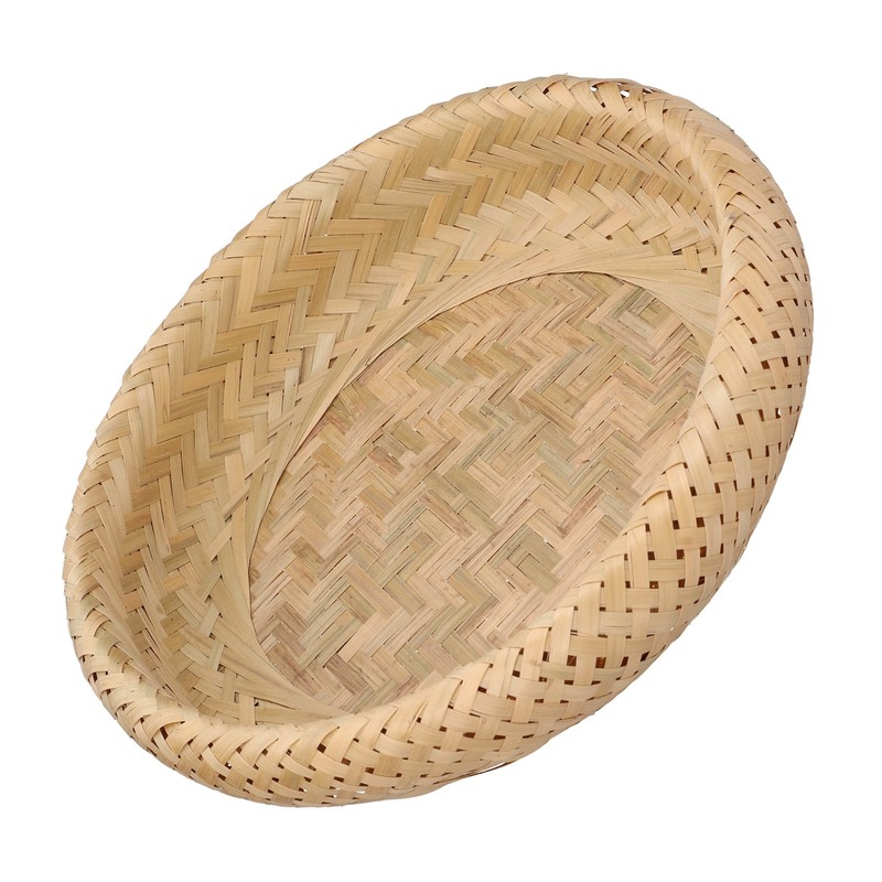 Round Bread Baskets Bamboo Hand Woven Fruits Vegetable Storage Basket