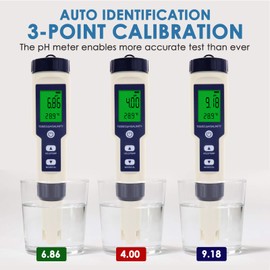 Water Quality Meter, IP67 PH Salinity TDS EC Conductivity Temperature Tester Pen, Water Analysis Detector Tool