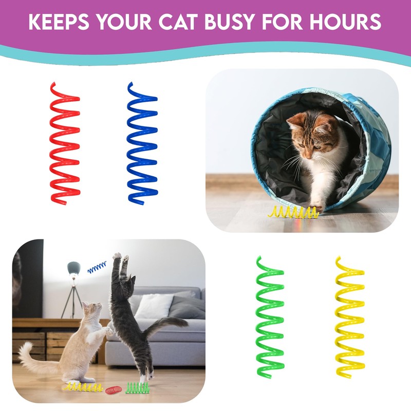 SPOT Colorful Springs Cat Toys – 3" Bouncy Coils for