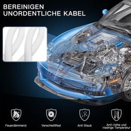 AGPTEK 2 m Cable Sleeve, 25-39 mm Self-Closing Cable Duct, Flexible Woven Cable Sheath, Cable Management for Desk, TV, Computer, PC, Cable Protection for Dogs, Cats, White