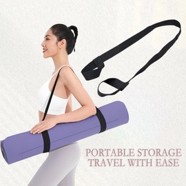 BAVALIN Yoga Mat Strap for Carrying - Cotton Yoga Mat Carry Strap Sling, Adjustable Loops for all Mat Sizes(Yoga Mat not included)