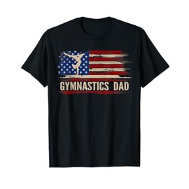 Vintage Gymnastics Dad American USA Flag Sports Gift T-Shirt