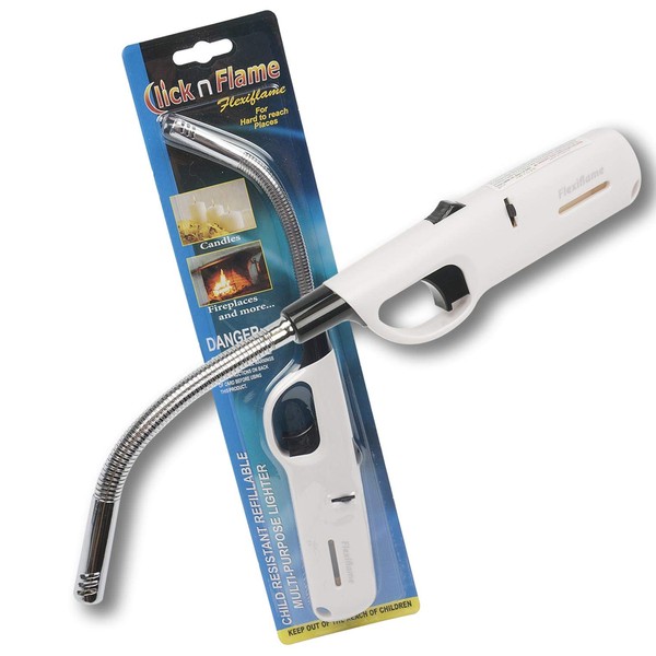 Click-N-Flame Flex Lighter Flexiflame Multi Purpose Lighter BBQ Butane Stove Kitchen Fireplace Grill Flexible Utility Lighter (3)