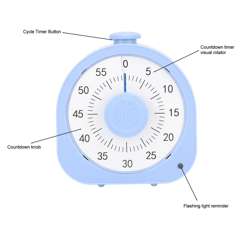 60 Minute Visual Timer for Kids Adults with Two Reminder