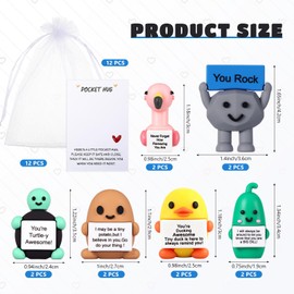 Gejoy 12 Sets Positive Mini Rubber Figurines You Rock Tokens,Classic