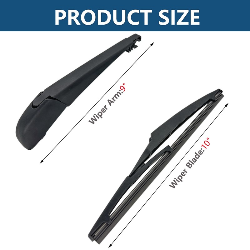 Rear Windshield Wipers Blade Arm Set for Toyota RAV4 2013-2018