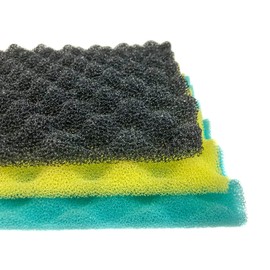 Wave Point Aquarium Bio Sponge Foam Filter Media Pad Cut-to-fit for Fish Tank Sump Pond 17" x 11" x 1/2" to 1" (2 Sets (6 PCS))