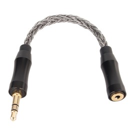 2.5mm to 3.5mm Sound Cable Female to Male Single Crystal Copper Core Gold Plated Connector Headphone Adapter Cable 5.5in Cool Grey