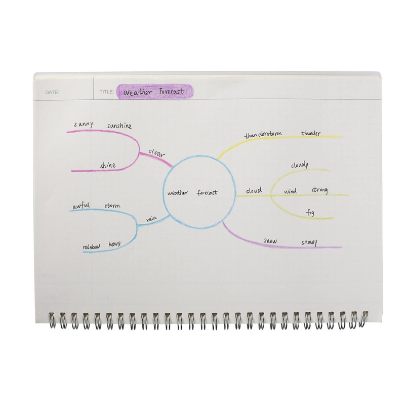 TWONE Spiral Graph Paper Notebook with Transparent Plastic Cover, 60