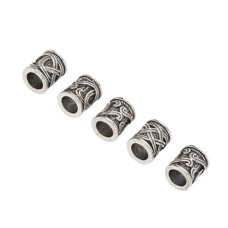 20PCS Beard Beads Retro Alloy Multipurpose Hair Tube Beads for