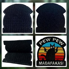 PEW PEW Humour Design - Black Cat Laser Gun Embroidery Patch for Clothes, Backpack, Caps & Dog Harness - Tactical Morale Patches (3 Pieces)