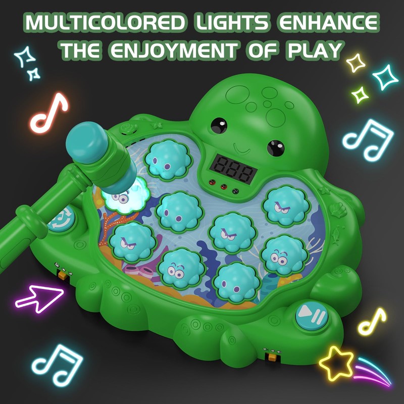 JOYBLI Octopus Vitality Strike Game, Educational Musical Whack-A-Mole Toy with