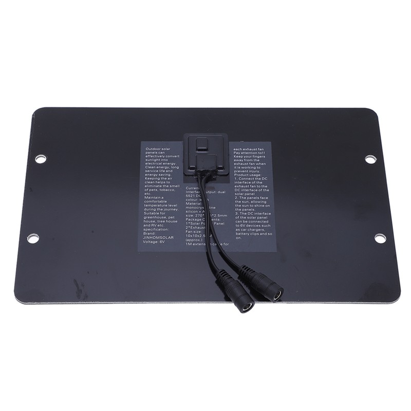 Solar Panel Fan Dual Exhaust Fans Air Ventilation Heat Dissipation
