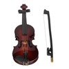 Wooden Miniature Violin with Stand Bow and Case Mini Musical