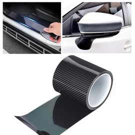 1 Roll of Carbon Fibre Sticker, Carbon Fibre Film, Carbon Fibre Protection, Black Carbon Fibre Protective Film, Sticker, Car Door Edge Protection, Scratch-Resistant Sticker (3 cm x 3 m) (10 cm x 3 m)